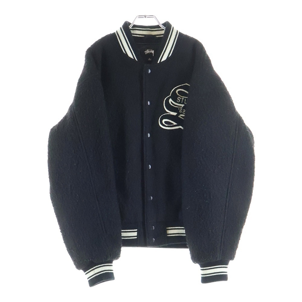 STUSSY(ステューシー) 22AW CASENTINO WOOL VARSITY JACKET 115678 ウール ヴァーシティージャケット スタジャン ブラック