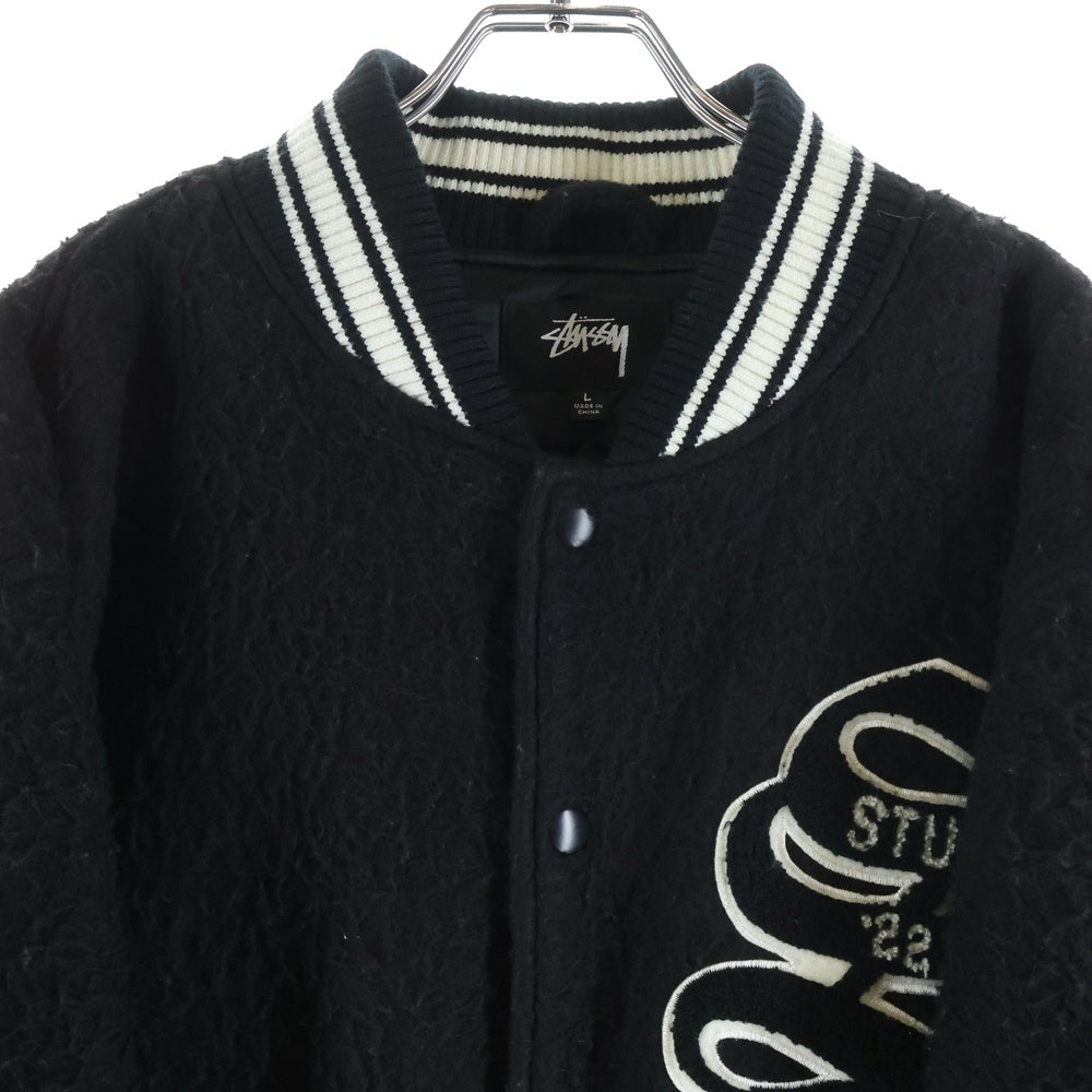 STUSSY(ステューシー) 22AW CASENTINO WOOL VARSITY JACKET 115678 ウール ヴァーシティージャケット スタジャン ブラック
