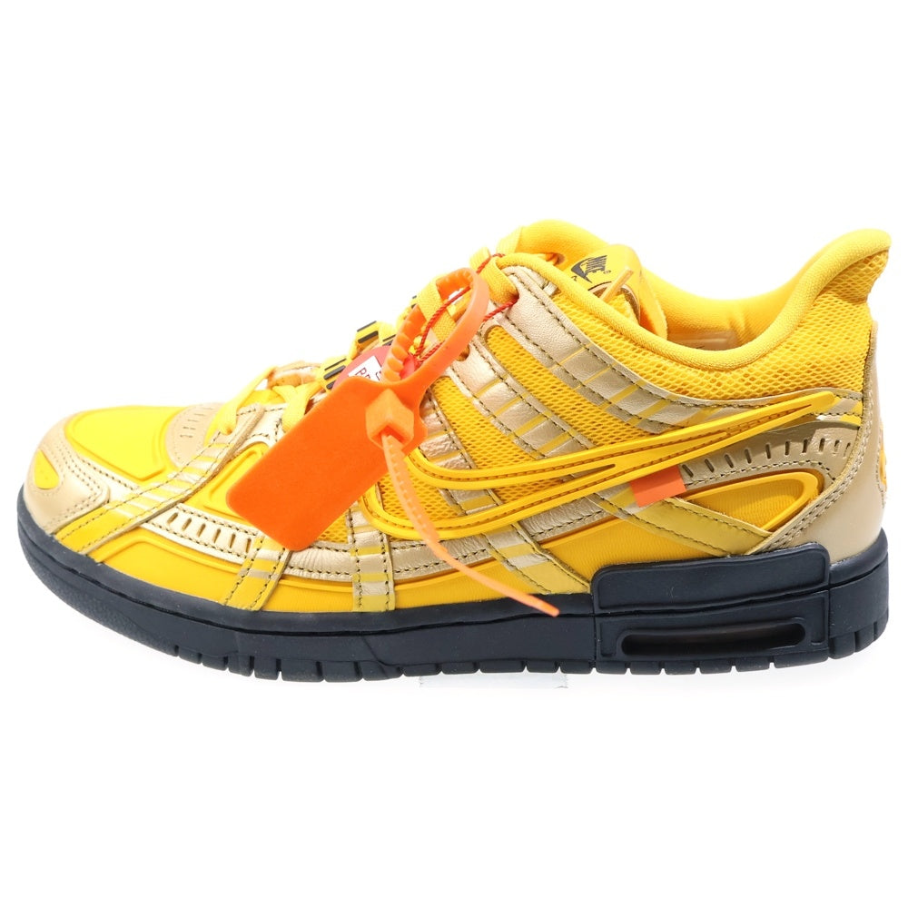NIKE(ナイキ) ×OFF-WHITE AIR RUBBER DUNK LOW UNIVERSITY GOLD CU6015-700 オフホワイト ラバーダンク ローカットスニーカー イエロー US9.5/27.5cm