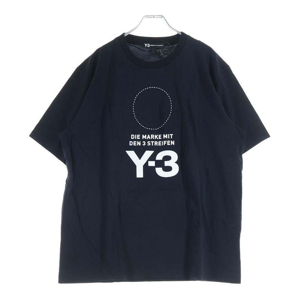 Y-3(ワイスリー) M STKD SS TEE フロントプリント クルーネック 半袖Tシャツ カットソー ブラック DP0477