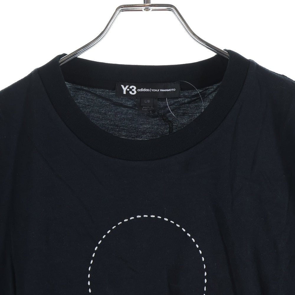 Y-3(ワイスリー) M STKD SS TEE フロントプリント クルーネック 半袖Tシャツ カットソー ブラック DP0477