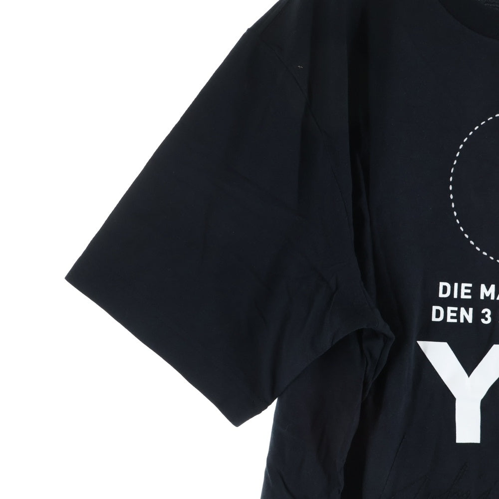Y-3(ワイスリー) M STKD SS TEE フロントプリント クルーネック 半袖Tシャツ カットソー ブラック DP0477