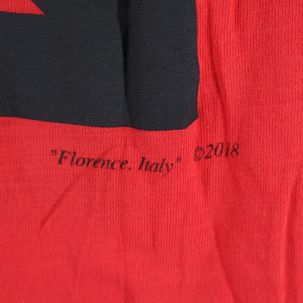 OFF-WHITE(オフホワイト) 18SS モナリザ・グラフィックプリント クルーネック 半袖Tシャツ カットソー レッド OMAA002S18001012