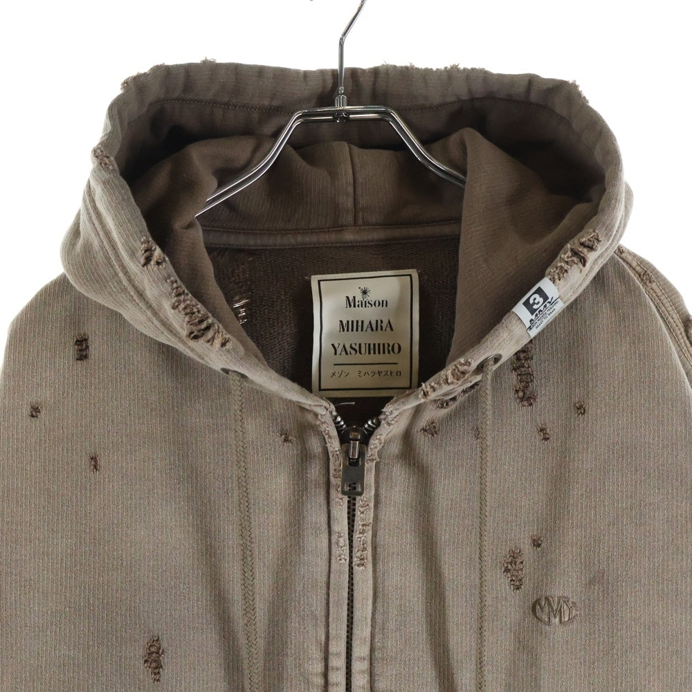 MAISON MIHARAYASUHIRO(メゾンミハラヤスヒロ) 24AW SUN FADED PARKA サンフェード パーカー ダメージ加工 ブラウン A13PK541