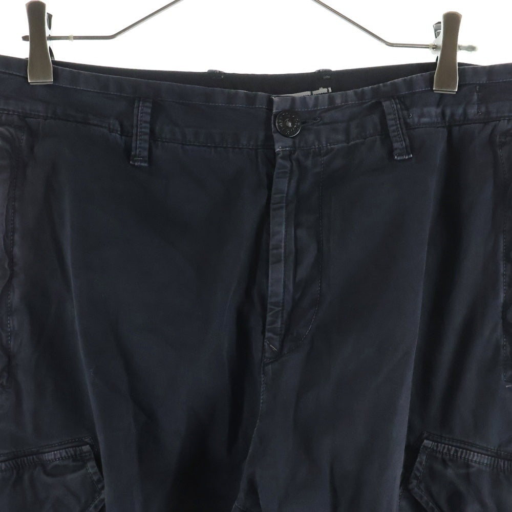 STONE ISLAND(ストーンアイランド) TYPE RE-T ガーメントダイ サイドロゴワッペン カーゴパンツ ブラック