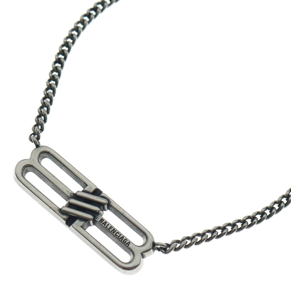 BALENCIAGA(バレンシアガ) BB ICON BBロゴ ネックレス アンティークシルバー レディース