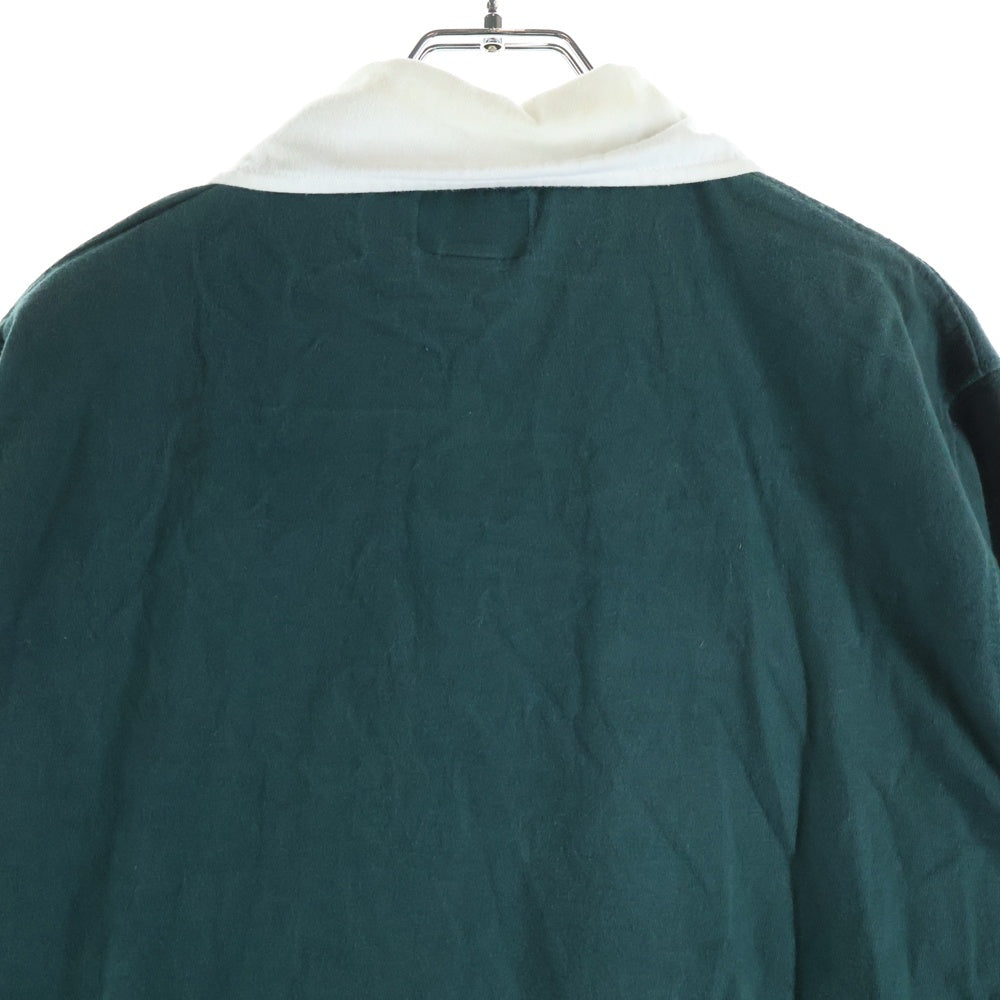 STUSSY(ステューシー) Long Sleeve Polo Shirt 長袖ポロシャツ ラガーシャツ グリーン/レッド/ホワイト/ブラック