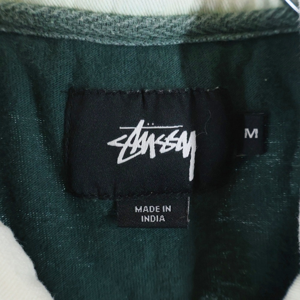 STUSSY(ステューシー) Long Sleeve Polo Shirt 長袖ポロシャツ ラガーシャツ グリーン/レッド/ホワイト/ブラック