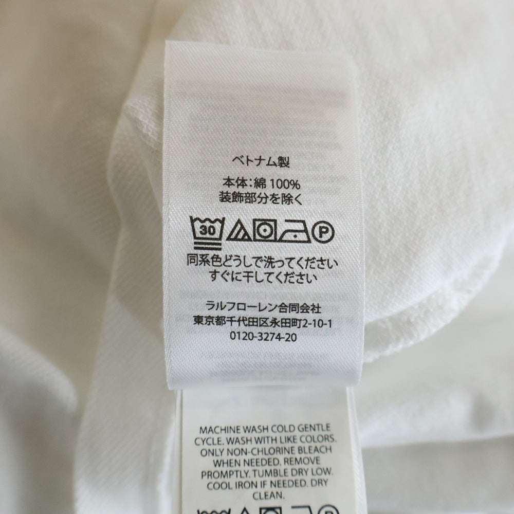 POLO RALPH LAUREN(ポロラルフローレン) CUSTOM SLIM FIT 胸ロゴ刺繍 半袖コットンポロシャツ ホワイト