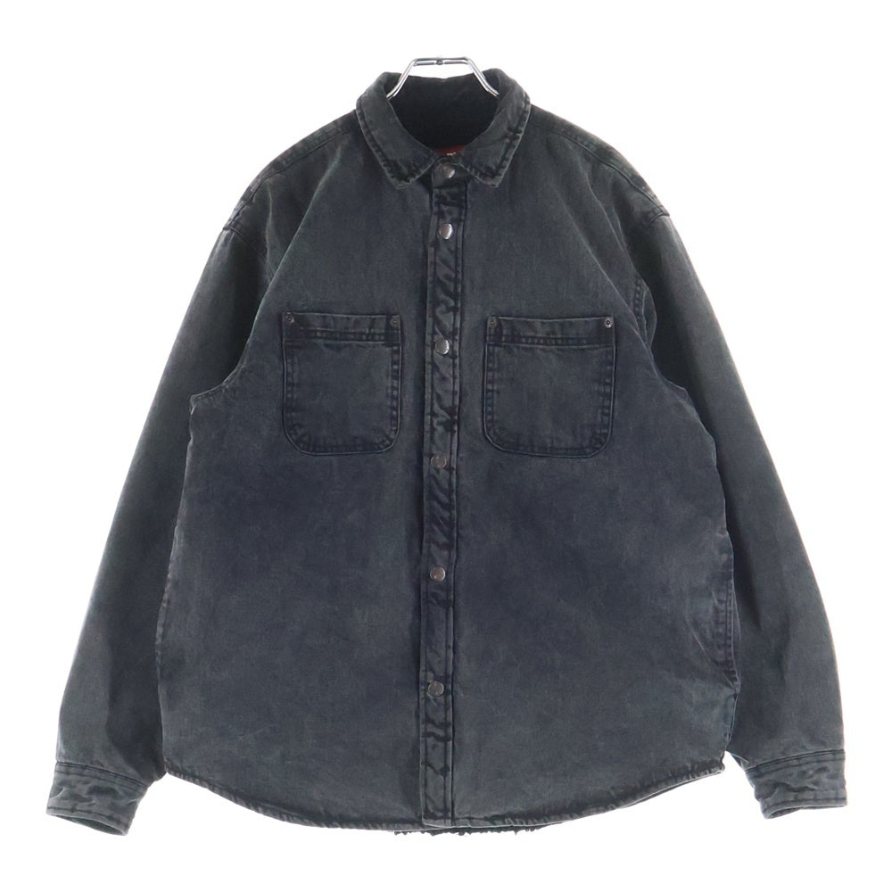 SUPREME(シュプリーム) 24AW Faux Shearling Lined Work Shirt 裏地シアリング デニムジャケット ブラック