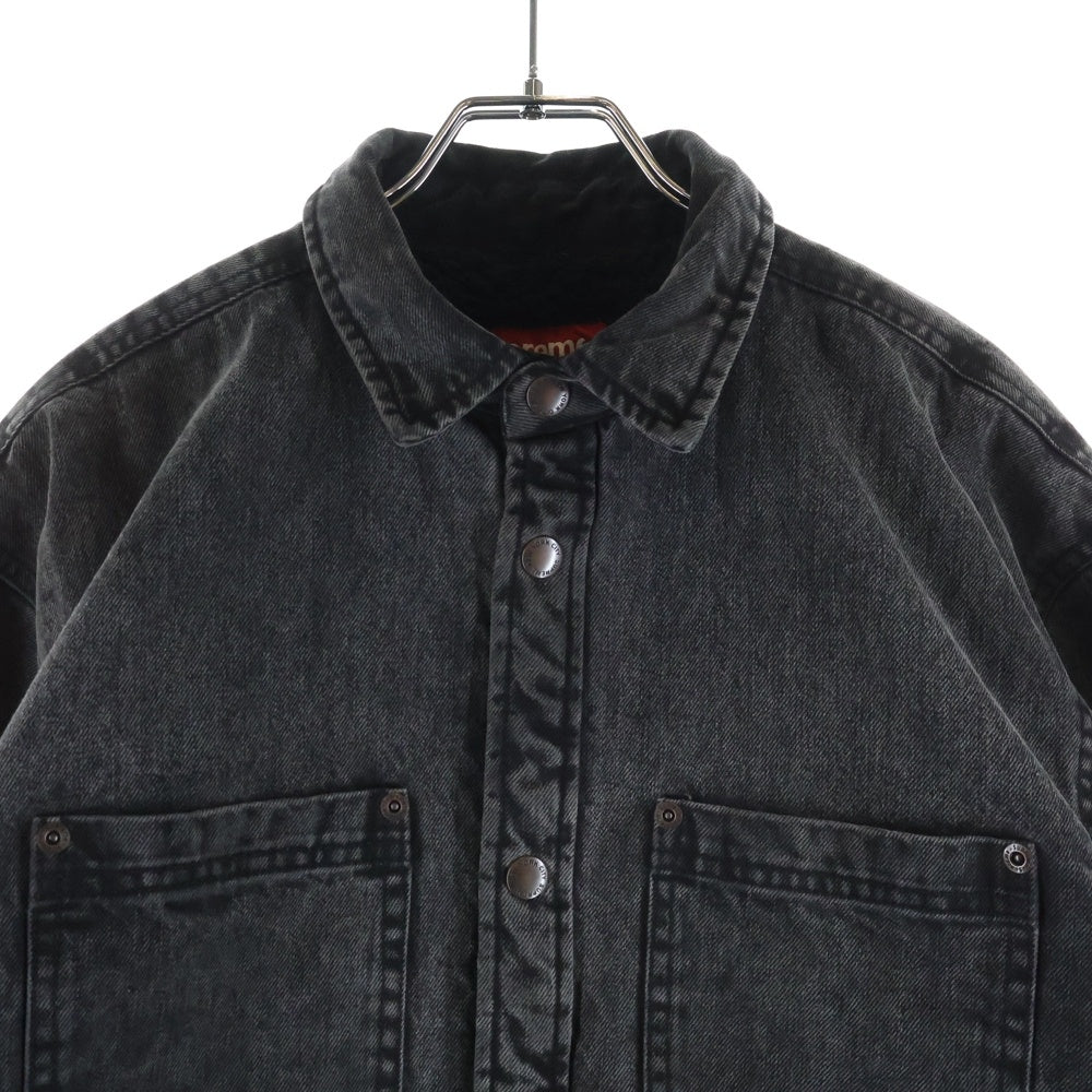 SUPREME(シュプリーム) 24AW Faux Shearling Lined Work Shirt 裏地シアリング デニムジャケット ブラック