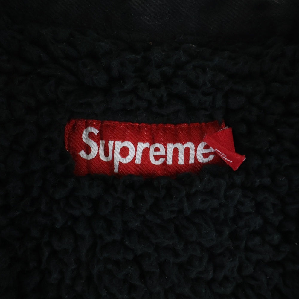 SUPREME(シュプリーム) 24AW Faux Shearling Lined Work Shirt 裏地シアリング デニムジャケット ブラック