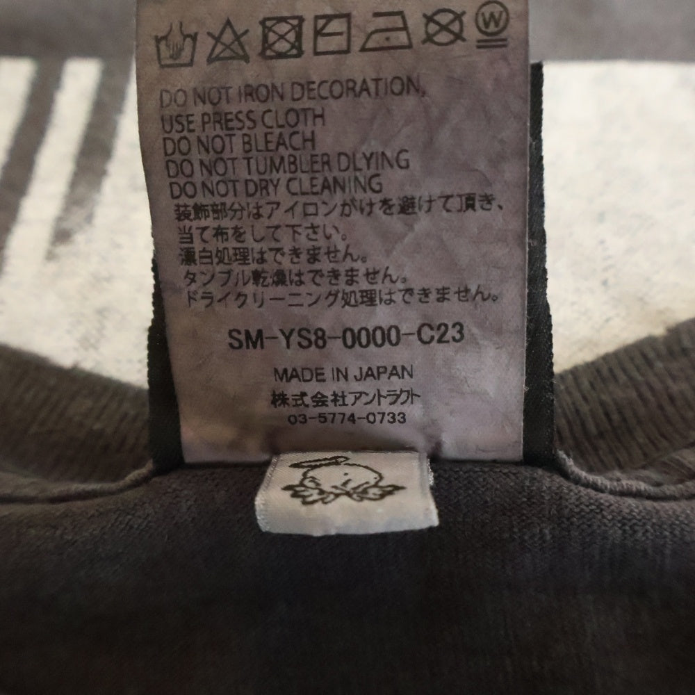 SAINT MICHAEL(セントマイケル) 24SS ヴィンテージ加工 LOVE BEYOND 半袖Tシャツ カットソー ブラック SM-YS8-0000-C23