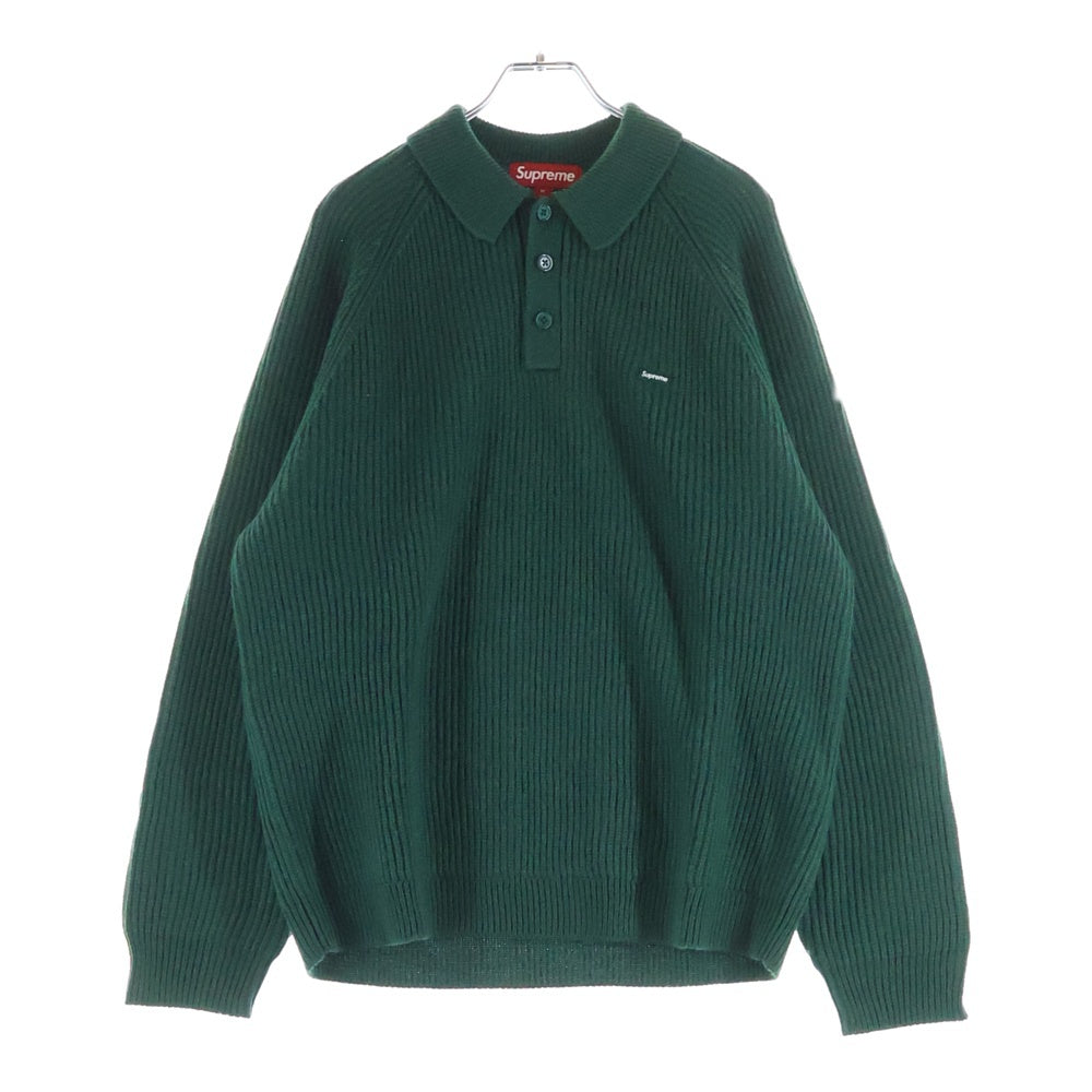 SUPREME(シュプリーム) 24AW Small Box Polo Sweater スモールボックス ポロニット 長袖セーター グリーン