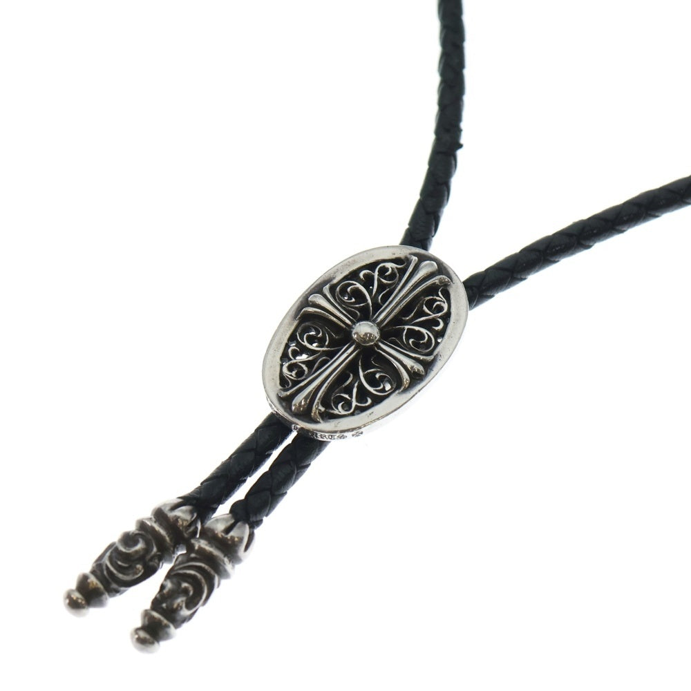 CHROME HEARTS(クロムハーツ) BOLOTIE OVALTINY タイニークラシックオーバルクロス ループタイ シルバー/ブラック BCA209