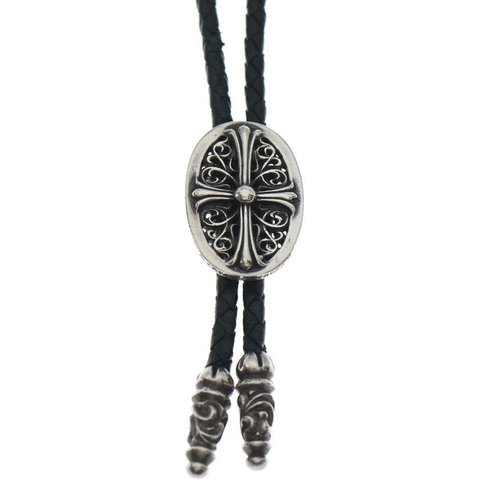 CHROME HEARTS(クロムハーツ) BOLOTIE OVALTINY タイニークラシックオーバルクロス ループタイ シルバー/ブラック BCA209