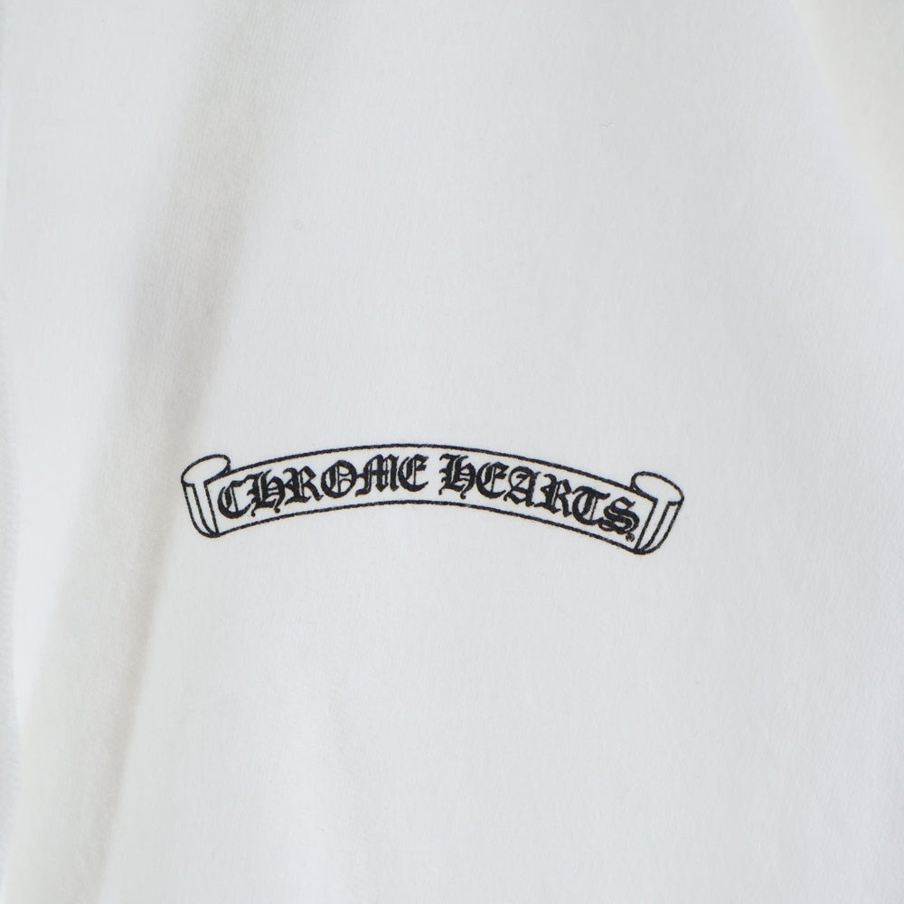 CHROME HEARTS(クロムハーツ) SWTSHRT HD ZIP バックスクロールラベルプリント ジップアップパーカー フーディー ホワイト