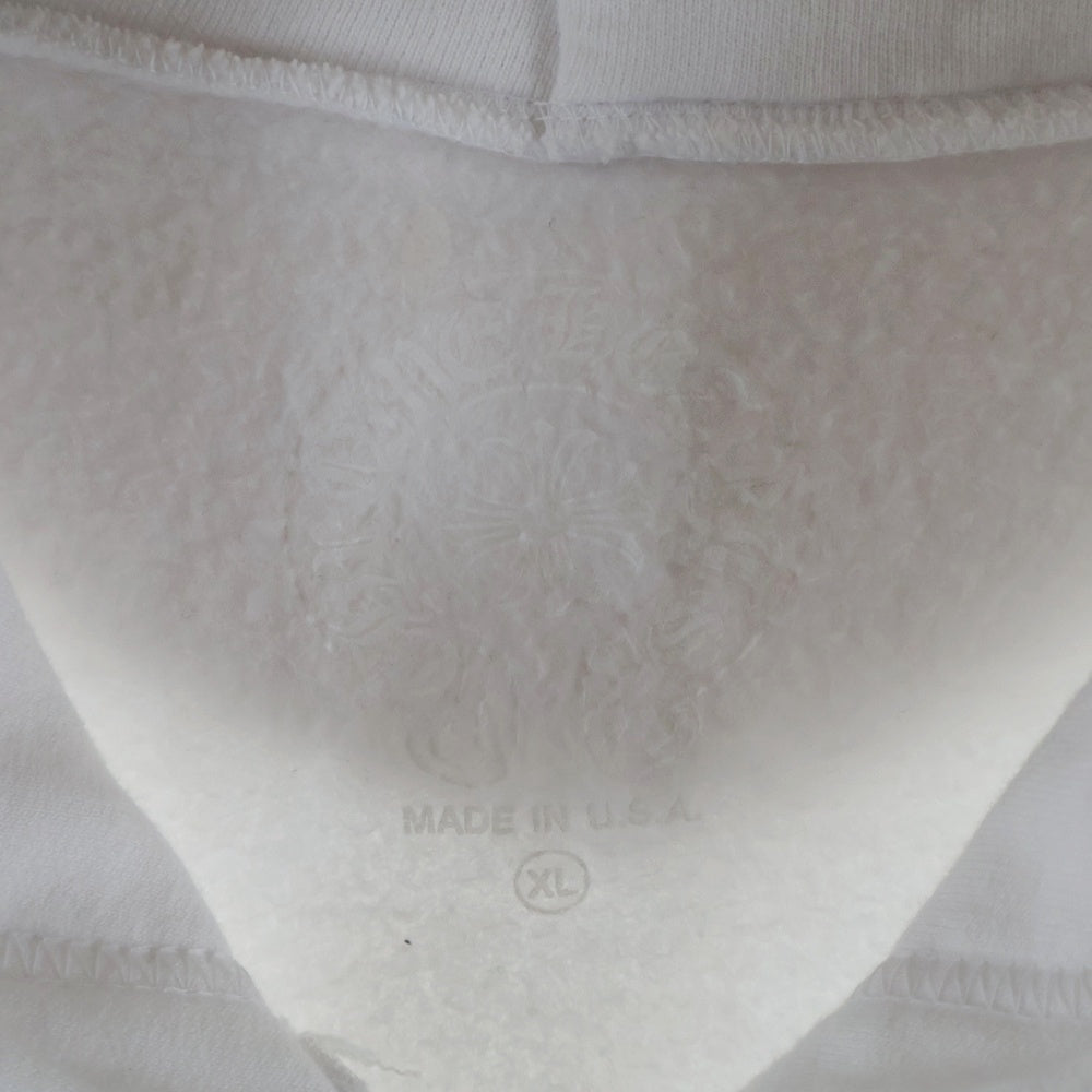 CHROME HEARTS(クロムハーツ) SWTSHRT HD ZIP バックスクロールラベルプリント ジップアップパーカー フーディー ホワイト