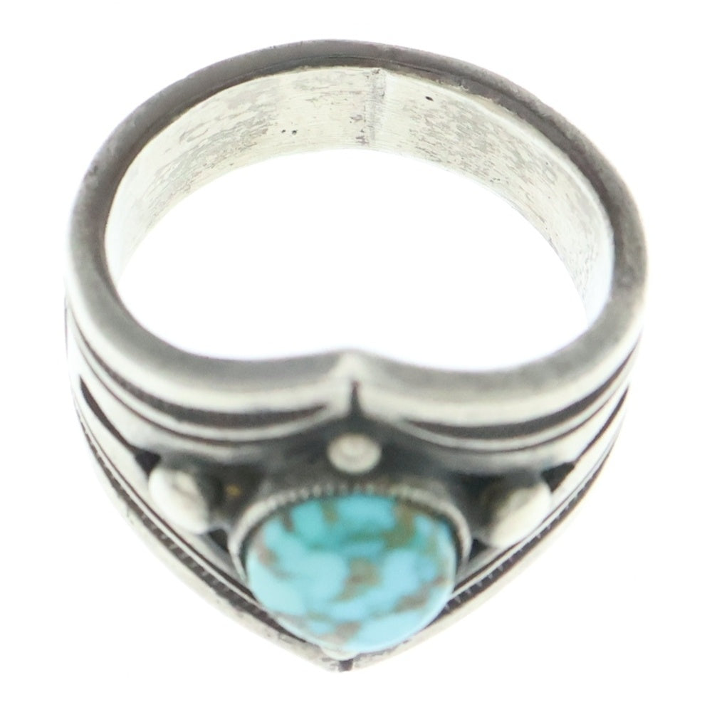 INDIAN JEWELRY(インディアンジュエリー) Calvin Martinez カルバンマーティンス NAJAVO ナバホ族 ターコイズリング ブルー/シルバー