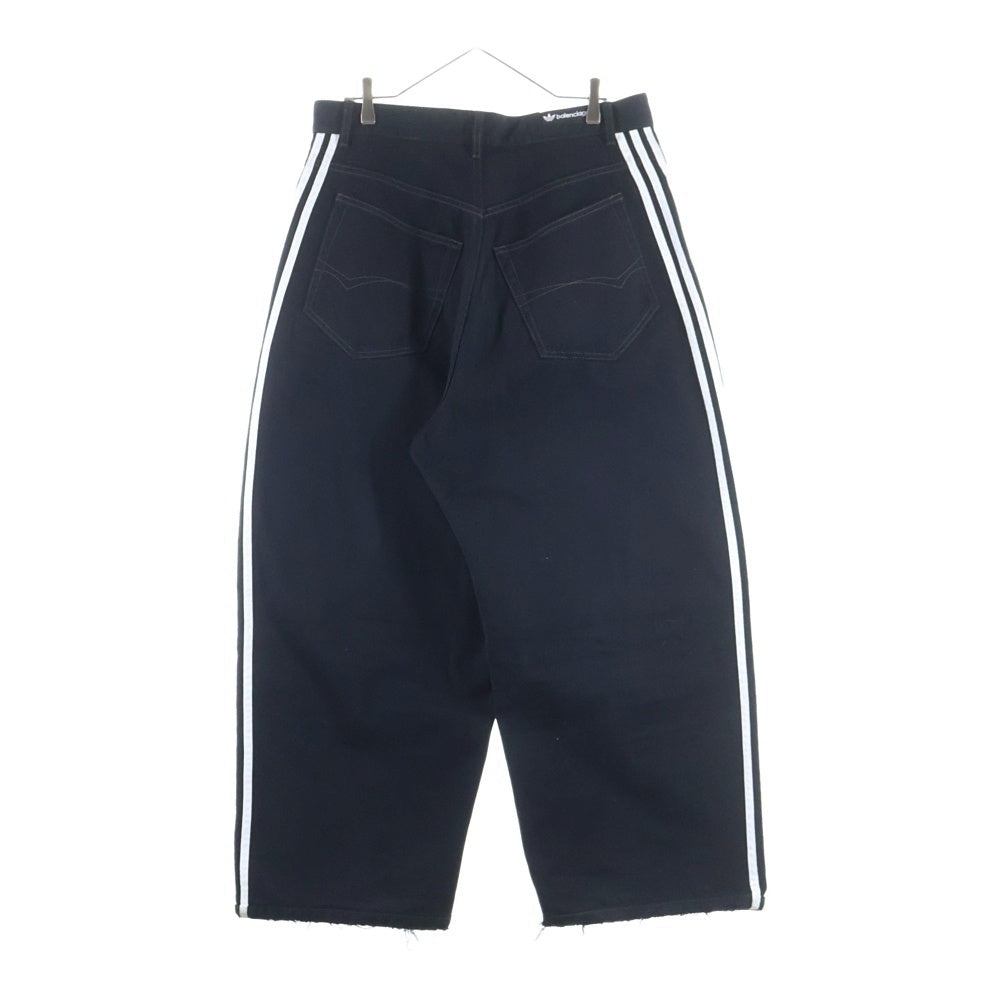BALENCIAGA(バレンシアガ) 23SS×ADIDAS LARGE BAGGY アディダス サイドラインバギーデニムパンツ ブラック 724778 TNW54