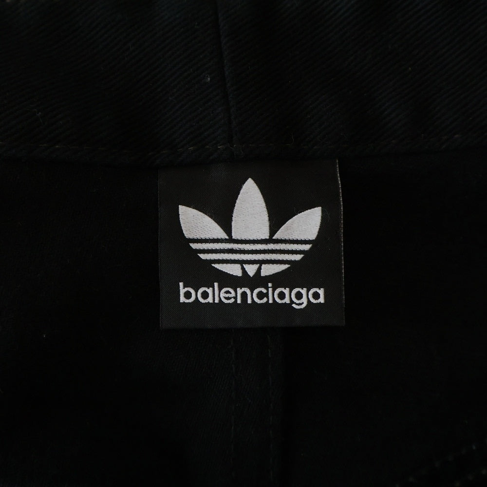 BALENCIAGA(バレンシアガ) 23SS×ADIDAS LARGE BAGGY アディダス サイドラインバギーデニムパンツ ブラック 724778 TNW54