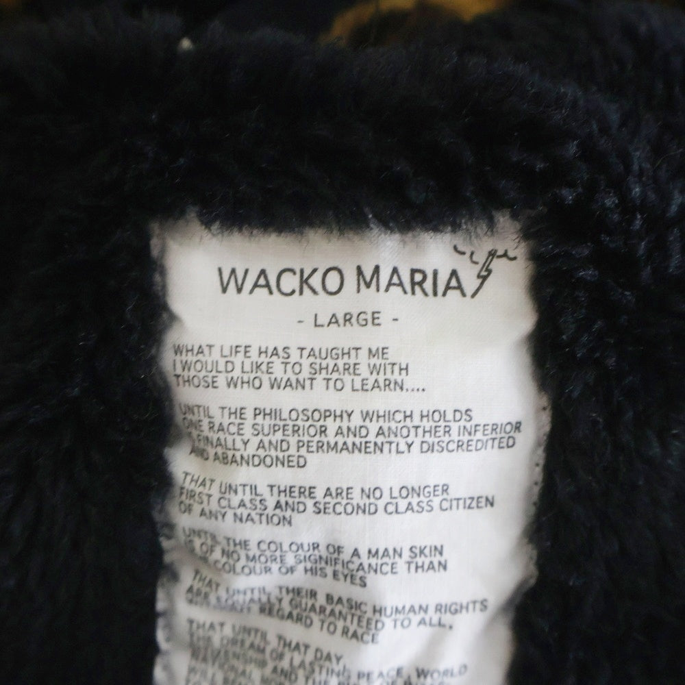WACKO MARIA(ワコマリア) Leopard Boa Flight Jacket レオパード ボア フライト ジャケット バックプリント ブラック/イエロー