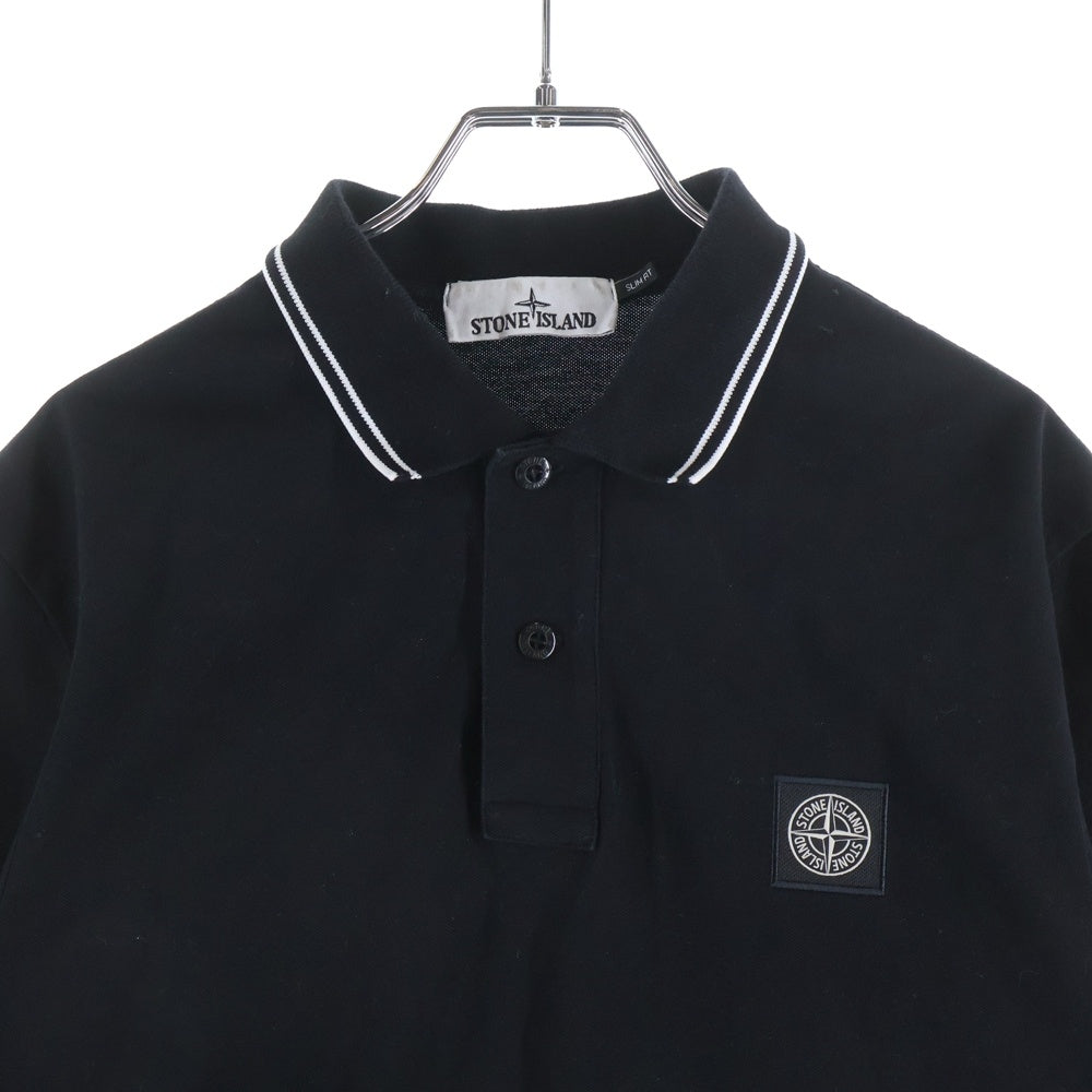 STONE ISLAND(ストーンアイランド) Patch Polo 胸元ロゴ 半袖ポロシャツ 81152SC18 A0029 ブラック
