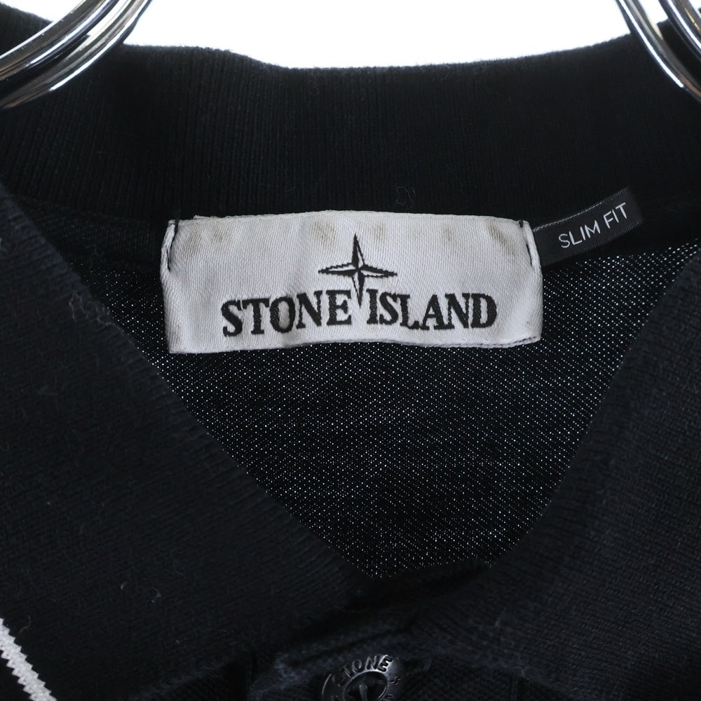 STONE ISLAND(ストーンアイランド) Patch Polo 胸元ロゴ 半袖ポロシャツ 81152SC18 A0029 ブラック