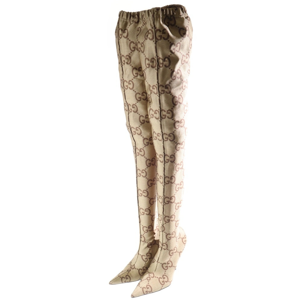 GUCCI(グッチ) ×BALENCIAGA Over Knee High Boots オーバー ニー ハイブーツ 総柄 ブラウン レディース