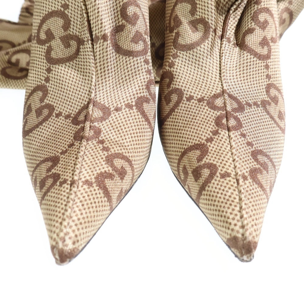 GUCCI(グッチ) ×BALENCIAGA Over Knee High Boots オーバー ニー ハイブーツ 総柄 ブラウン レディース