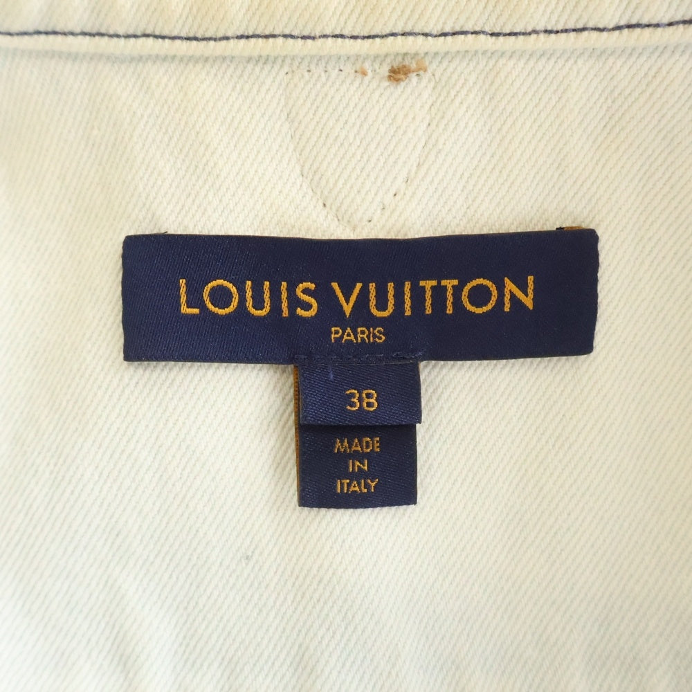 LOUIS VUITTON(ルイヴィトン) Light Blue Denim Jacket デニムジャケット モノグラム ライトブルー/ブラウン レディース RW212B TRD FLVE65
