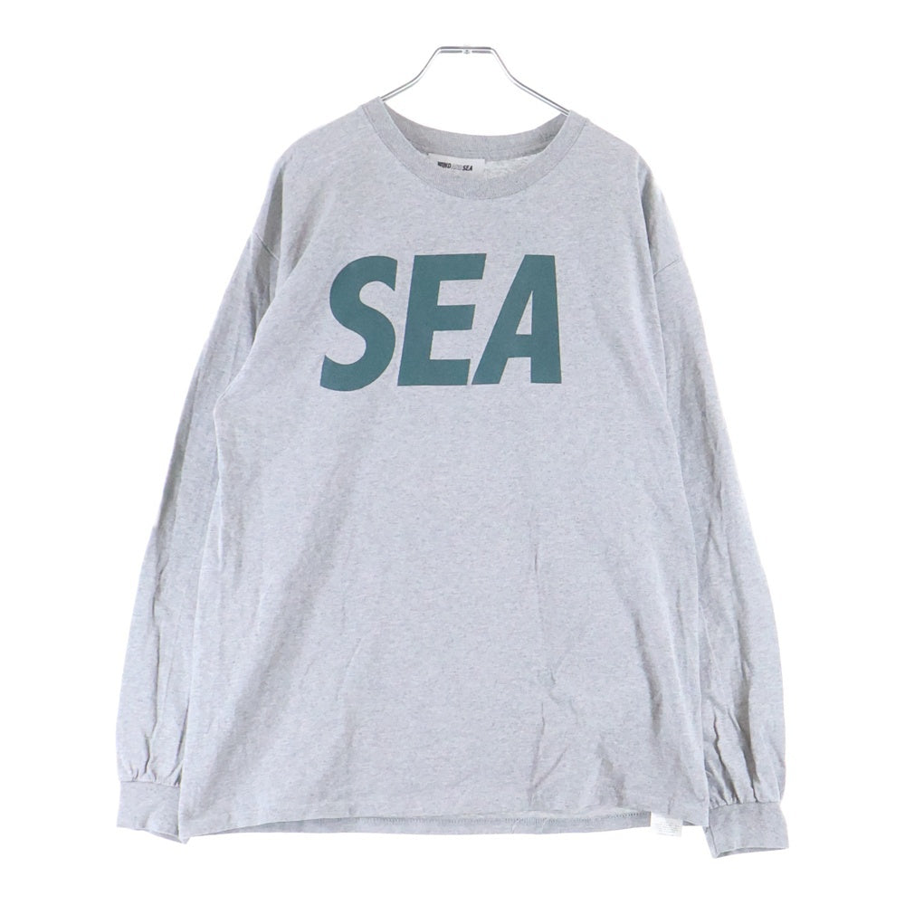 WIND AND SEA(ウィンダンシー) L/S TEE ロゴプリント ロンT 長袖Tシャツ カットソー グレー WDS-SEA-04