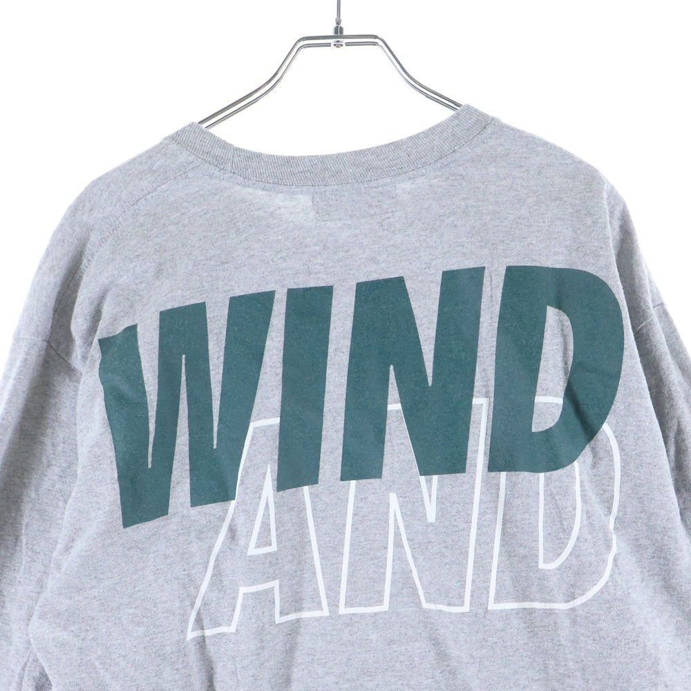 WIND AND SEA(ウィンダンシー) L/S TEE ロゴプリント ロンT 長袖Tシャツ カットソー グレー WDS-SEA-04
