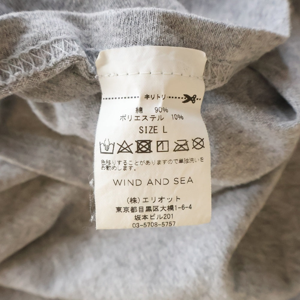 WIND AND SEA(ウィンダンシー) L/S TEE ロゴプリント ロンT 長袖Tシャツ カットソー グレー WDS-SEA-04