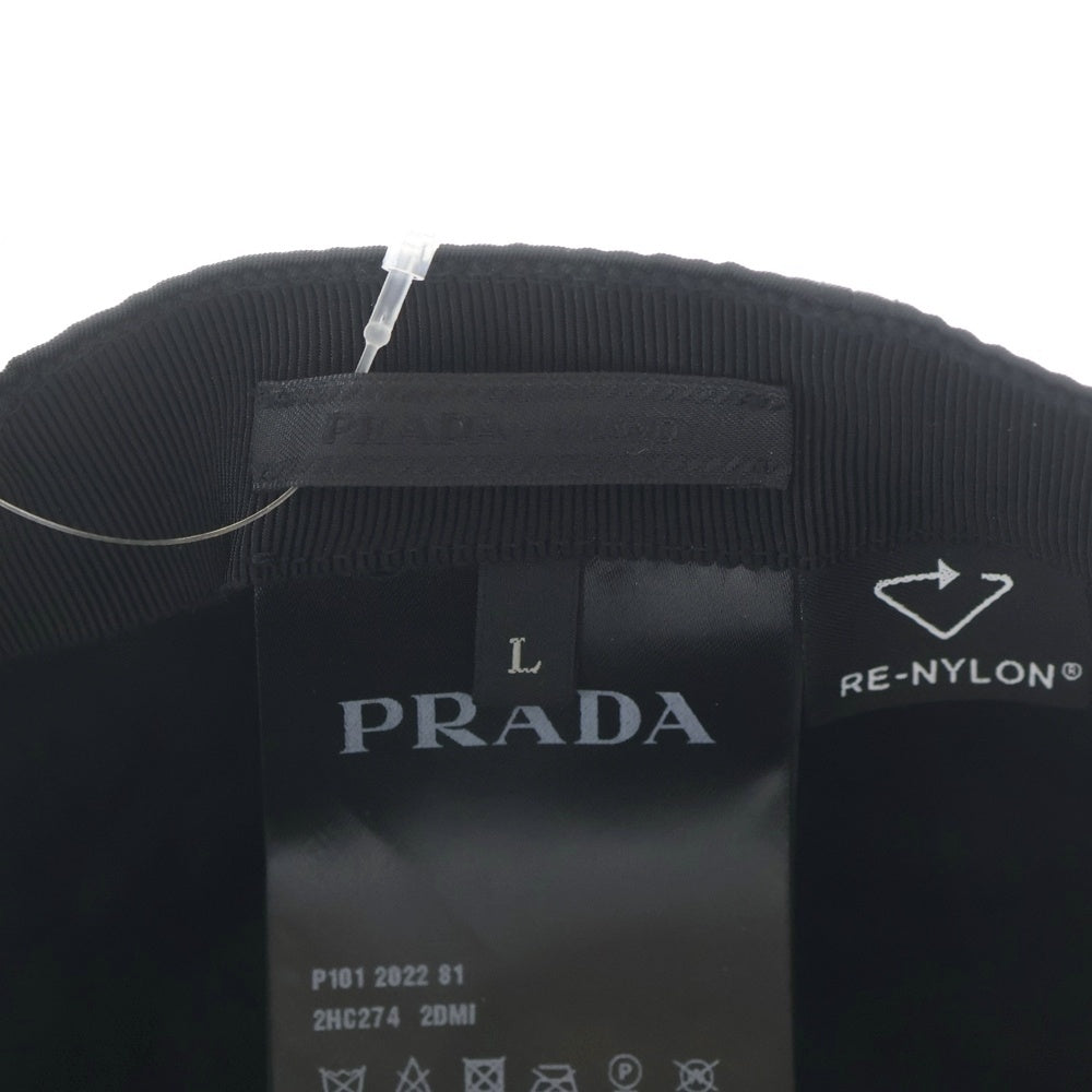 PRADA(プラダ) RE-NYLON リナイロン ベースボール ロゴプレートキャップ 帽子 ブラック 2HC274 2DMI