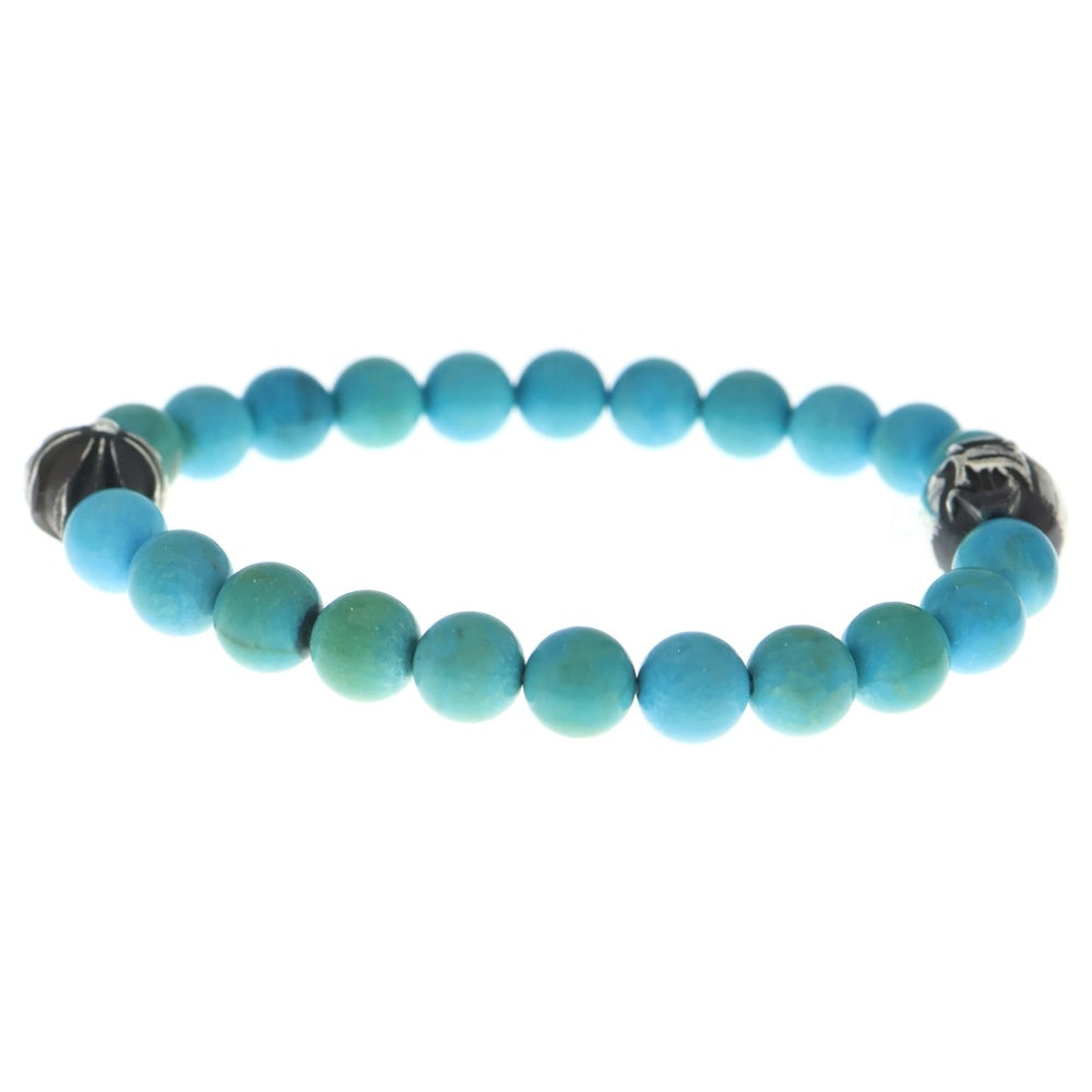 CHROME HEARTS(クロムハーツ) 8mm BEAD25 8mmターコイズビーズ ブレスレット ブルー/シルバー