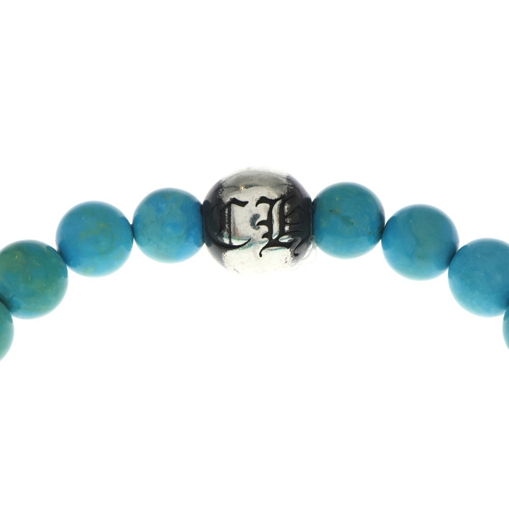 CHROME HEARTS(クロムハーツ) 8mm BEAD25 8mmターコイズビーズ ブレスレット ブルー/シルバー
