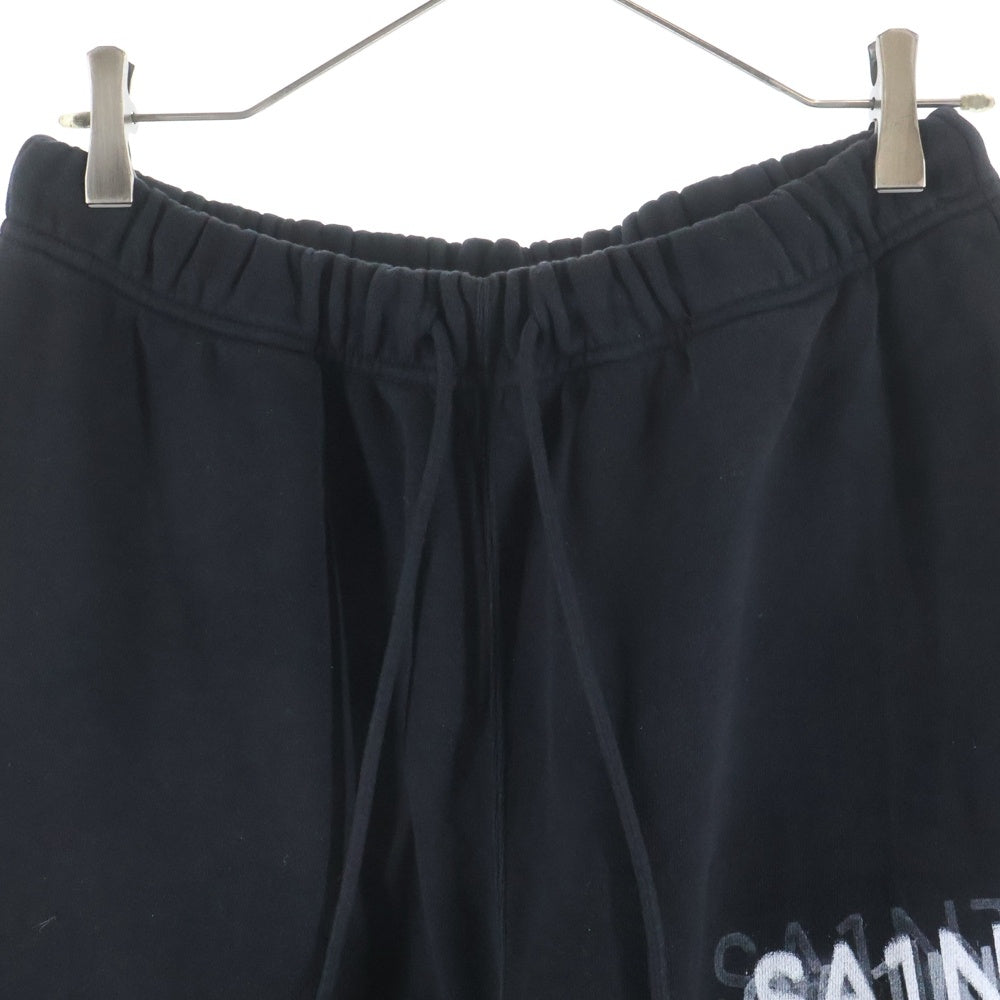SAINT MICHAEL(セントマイケル) 25SS SWEAT PANTS SEVEN プリント スウェットパンツ ブラック SM-HR8-0000-055