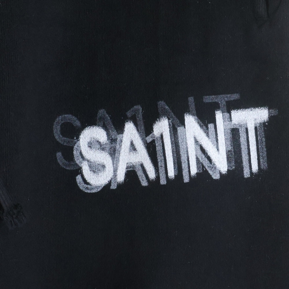 SAINT MICHAEL(セントマイケル) 25SS SWEAT PANTS SEVEN プリント スウェットパンツ ブラック SM-HR8-0000-055