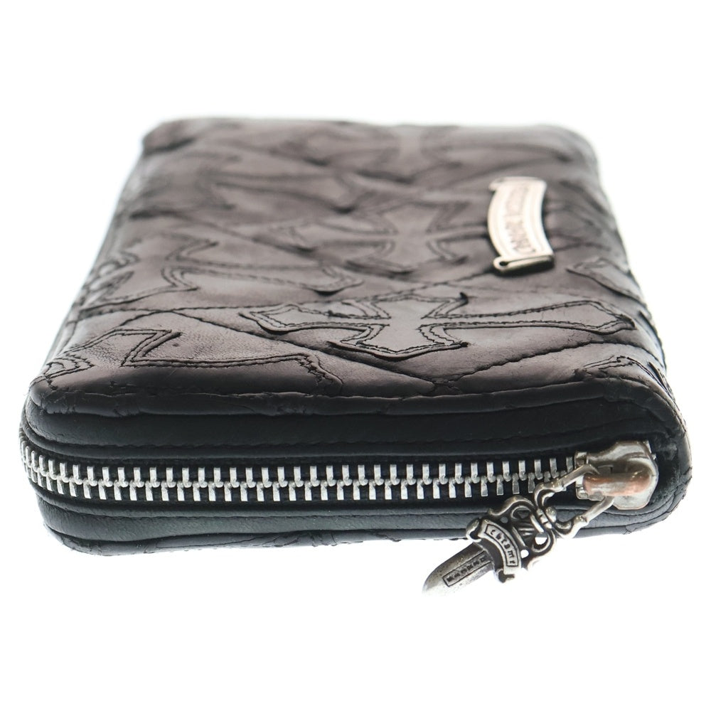 CHROME HEARTS(クロムハーツ) REC F ZIP QUILTED WALLET セメタリークロス キルティング レザーウォレット 財布 ブラック