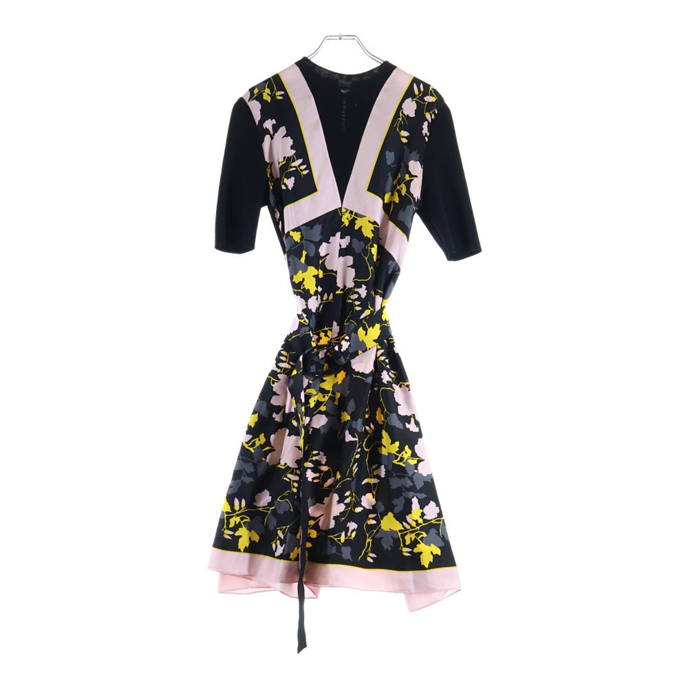 Salvatore Ferragamo(サルヴァトーレ フェラガモ) シルクサテン 花柄 ドッキングワンピース マルチカラー レディース