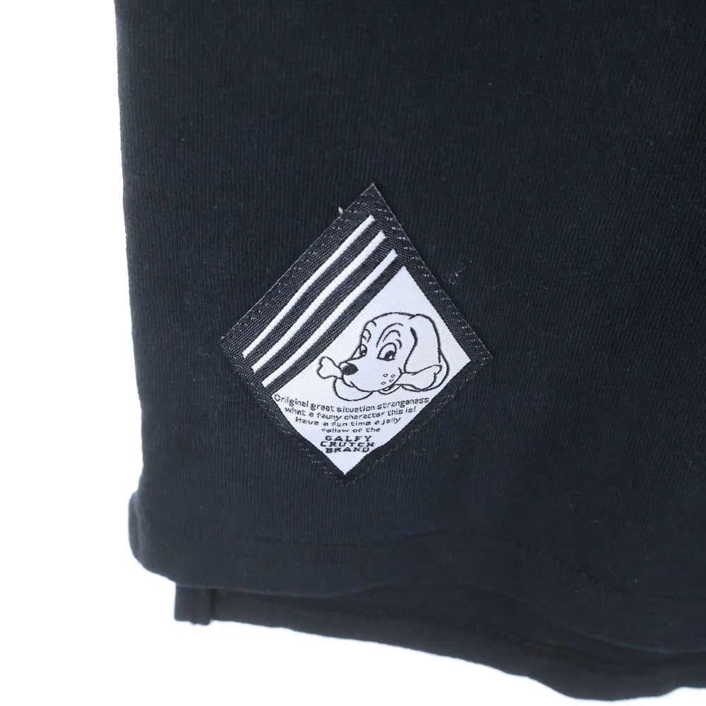 GALFY(ガルフィー) ビックロゴ 刺繍 とろけるわんわんTee 半袖カットソー ブラック