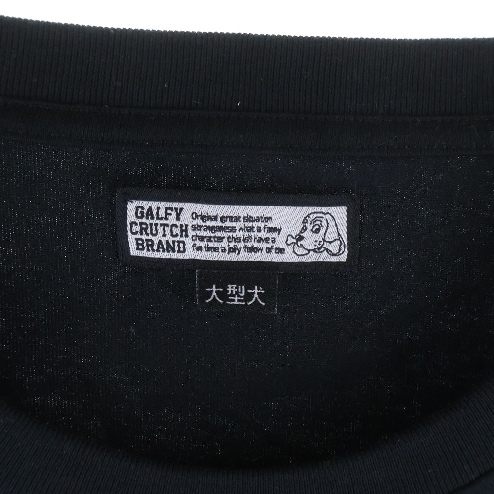 GALFY(ガルフィー) ビックロゴ 刺繍 とろけるわんわんTee 半袖カットソー ブラック