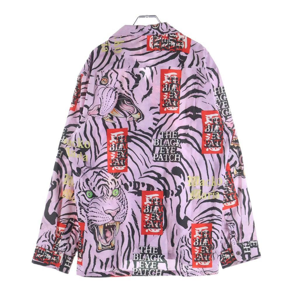 THE BLACK EYE PATCH(ブラックアイパッチ) 22AW×Wacko Maria 黒眼帯 天国東京 長袖シャツ パープル