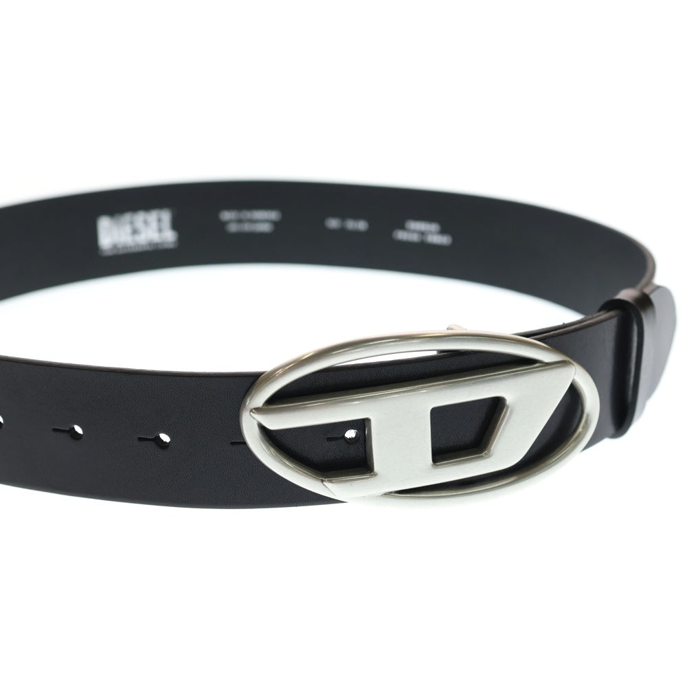 DIESEL(ディーゼル) B-1DR Dロゴバックル レザーベルト ブラック X08516