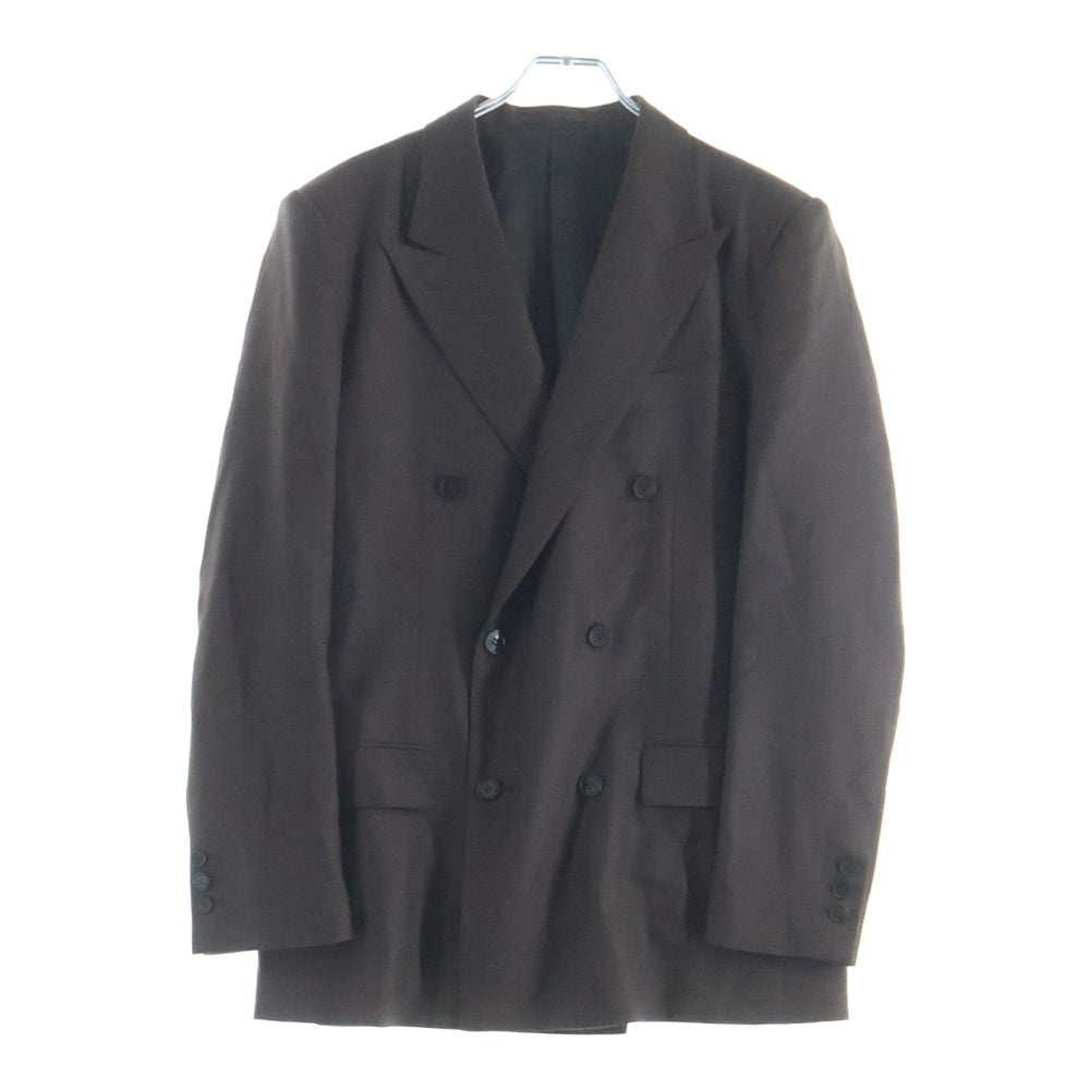 LITTLEBIG(リトルビッグ) 22AW Striped Fly Front Jacket ストライプフライフロントジャケット テーラードジャケット ブラウン LB223-JK04
