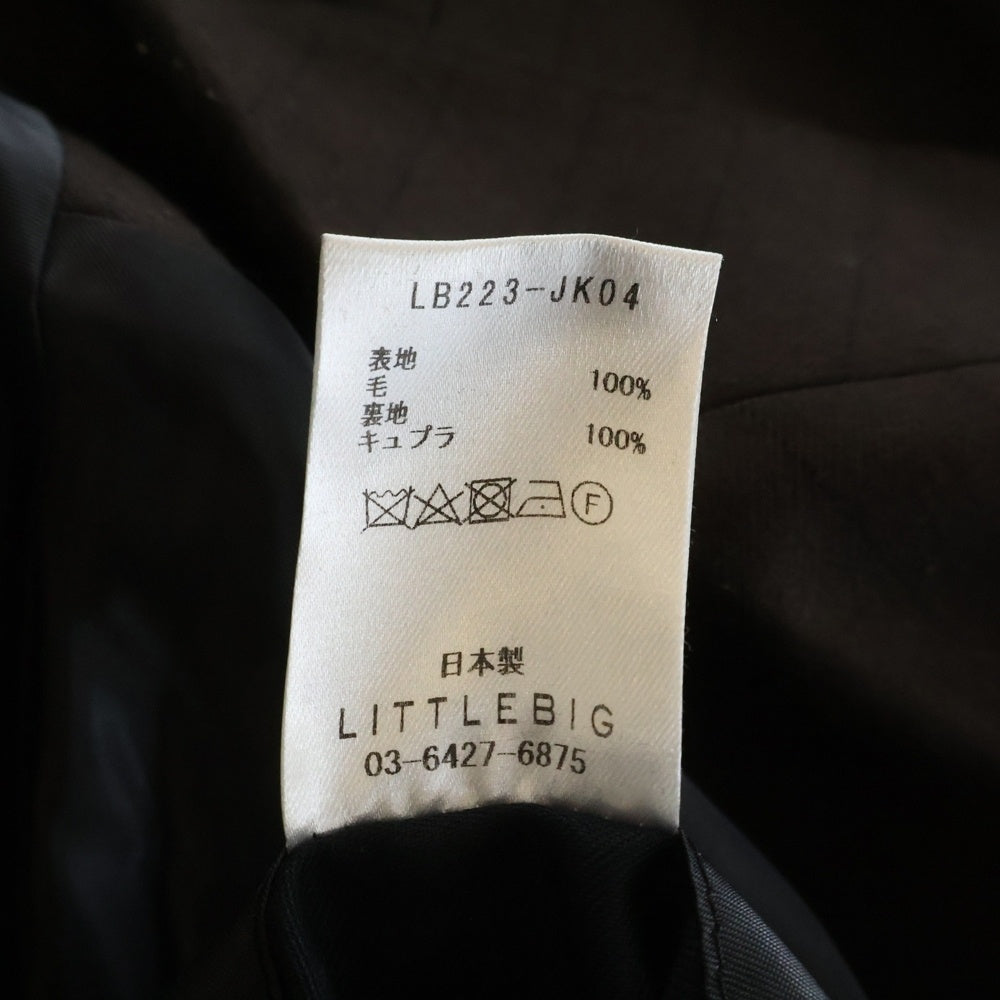 LITTLEBIG(リトルビッグ) 22AW Striped Fly Front Jacket ストライプフライフロントジャケット テーラードジャケット ブラウン LB223-JK04