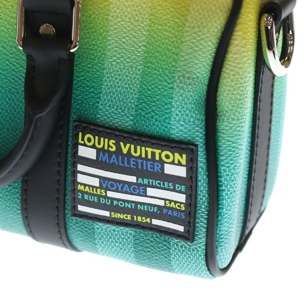 LOUIS VUITTON(ルイヴィトン) キーポル XS ダミエストライプ PVC コーティングキャンバス レザー ハンドバッグ グリーン/イエロー/ブラック レディース M59949