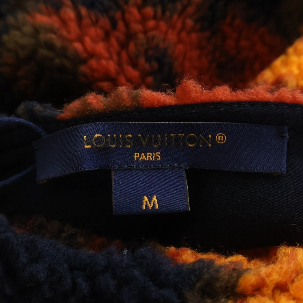 LOUIS VUITTON(ルイヴィトン) 24SS リバーシブル モノグラムロゴ カモフラ 迷彩柄 ボア ジップアップ ノースリーブジャケット ベスト ネイビー/オレンジ RM241M DFX HQY21W