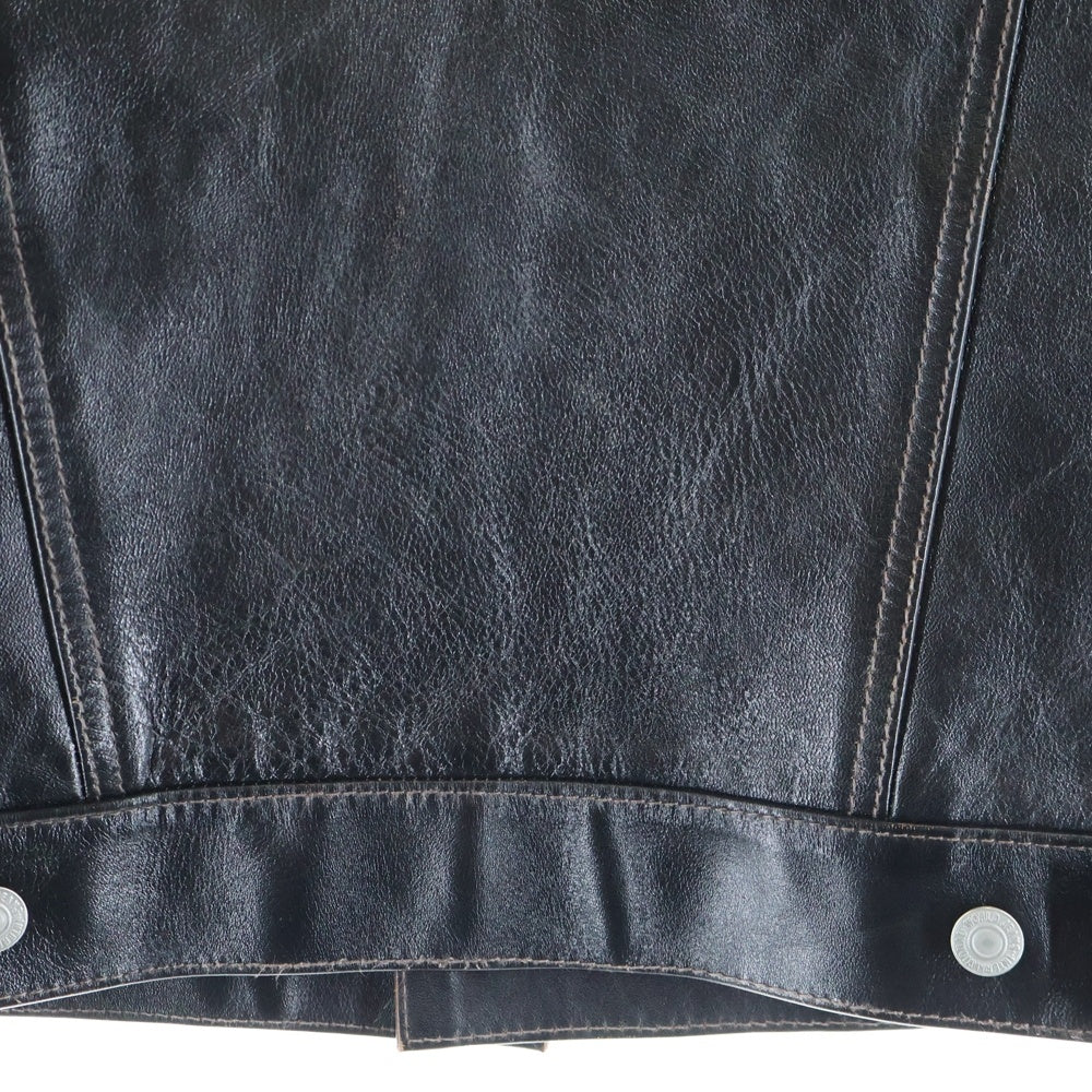 NO BRAND(ノーブランド) DOUBLE HELIX(ダブルヘリックス) 茶芯ホースハイド 馬革 レザージャケット 2nd セカンドモデル レザージャケット ブラック